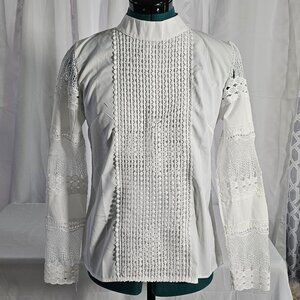 Smile Fish Smocked Lace Blouse – Size XXL